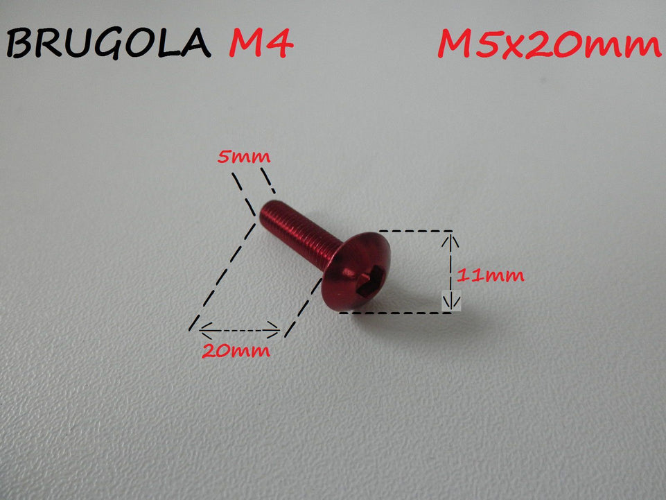VITE IN ERGAL TESTA BOMBATA TBM5X20 ROSSA MOTO SCOOTER UNIVERSALE