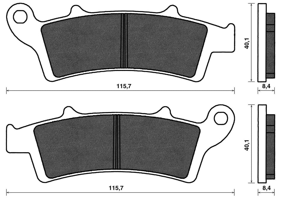 Coppia pastiglie freno Anteriori C4 per Aprilia Atlantic 250 E3 2006-2010