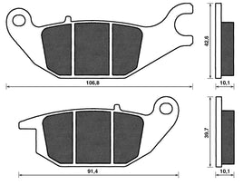 Coppia pastiglie freno Posteriori C4 per Yamaha Tricity 125 4T IE E3 2014-2016