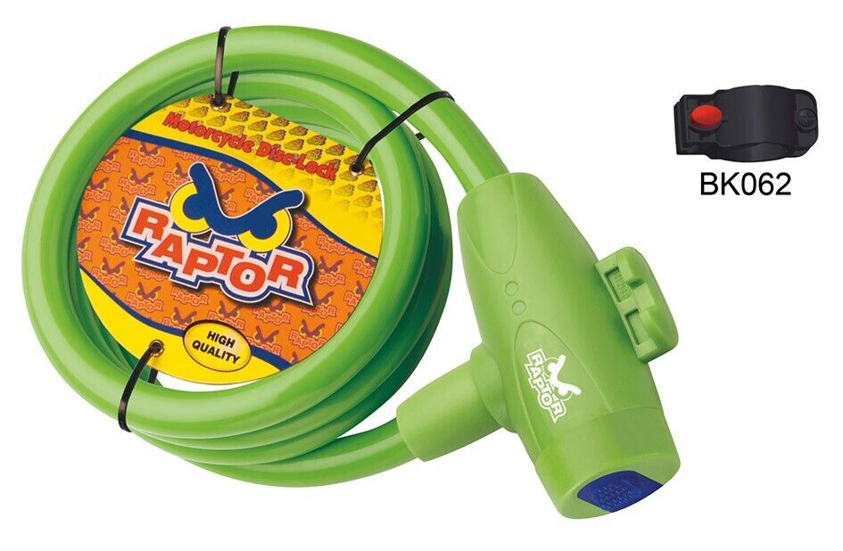 Raptor Cavo a spirale Ø 12x1500 verde Universale Moto scooter