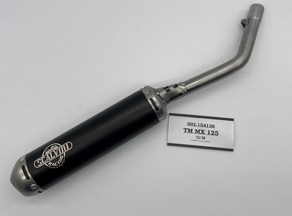Scalvini TM EN/MX 125 (15-20) - Silenziatore Marmitta Scarico Nero-Acciaio