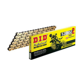Catena Moto DID passo 520 cross eco senza O-RING 120 maglie - oro