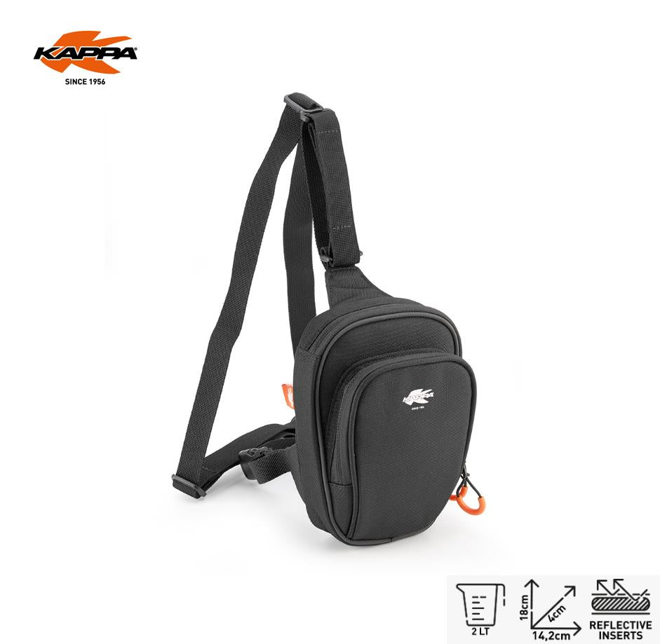 KAPPA Borsello Da Gamba Stryker 1 Litro Nero Con Cinghie Regolabili