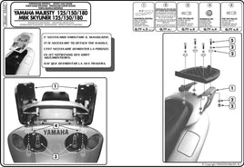 KAPPA Attacco Per Piastra Bauletto Monolock Per Yamaha Majesty 150 2001-2011