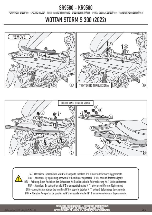 KAPPA Attacco Per Piastra Bauletto Monolock Per Wottan Storm S 300 2022 2023