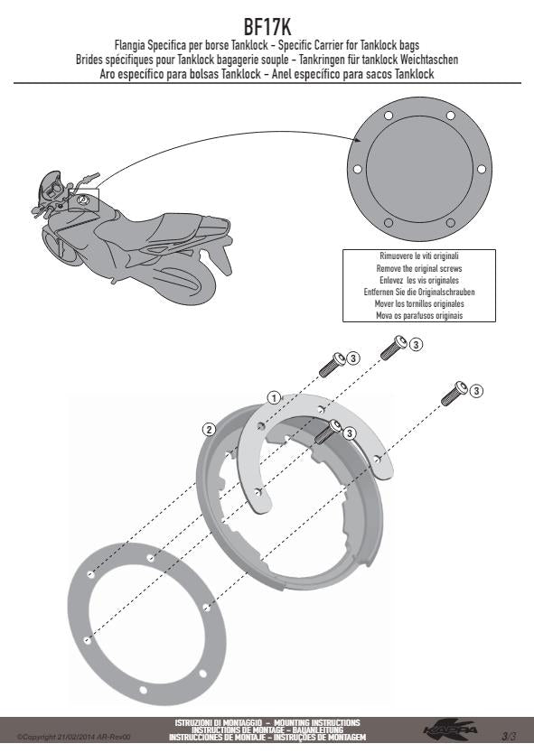 KAPPA Flangia Per Borsa Da Serbatoio Tanklock Per BMW R 1250 RT 2019 2020