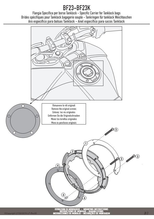 KAPPA Flangia Per Borsa Da Serbatoio Tanklock Per Yamaha Tracer 900 GT 2018-2020