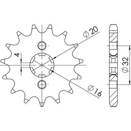 PIGNONE P428 - Z14 PER HUSQVARNA 125 SMS4 2010-2013