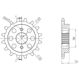 PIGNONE P520 - Z14 PER DUCATI 916 916 SP 1994-1996