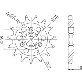 PIGNONE P525 - Z15 PER SUZUKI 650 DR SE 2015-2023