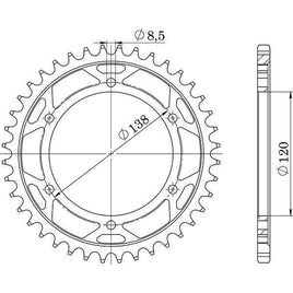 CORONA IN ACCIAIO P525 - Z38 PER HONDA 400 RVF R 1994-1998