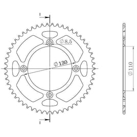 CORONA IN ALLUMINIO P420 - Z49 PER HONDA 80 CR R (SMALL WHEEL) 1987-1995