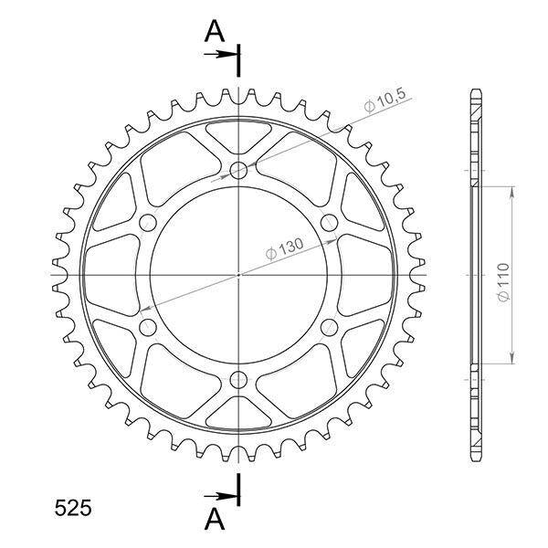 CORONA IN ACCIAIO P525 - Z44 PER SUZUKI 1100 GSX-S ABS 2015-2021