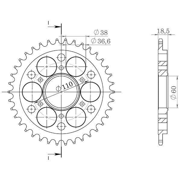 CORONA IN ALLUMINIO P520 - Z38 PER DUCATI 1198 1198 R 2010-2012