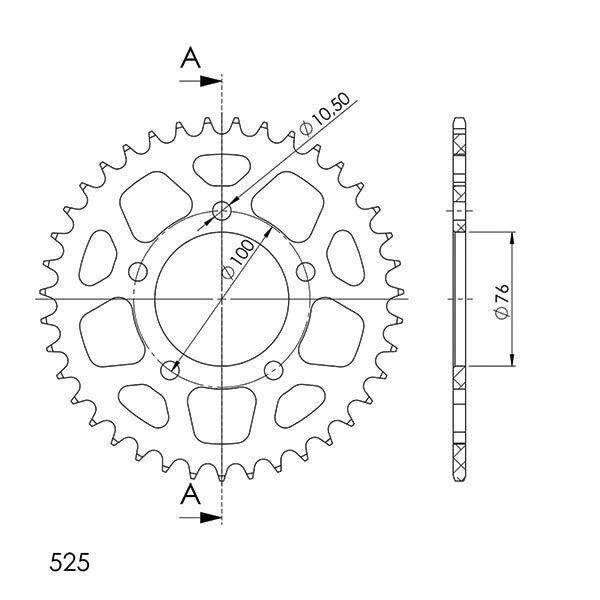 CORONA IN ALLUMINIO P525 - Z36 PER BENELLI 1130 Tre K 2011-2012