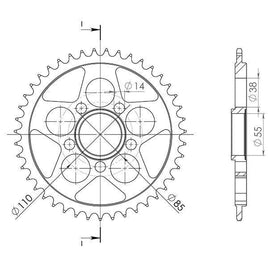 CORONA IN ACCIAIO P525 - Z39 PER DUCATI 848 848 / S 2008-2012
