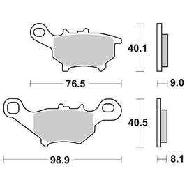 206CT SBS PASTIGLIA FRENO ANT per YAMAHA 50 CV JOG A / CV JOG R 2003-2008