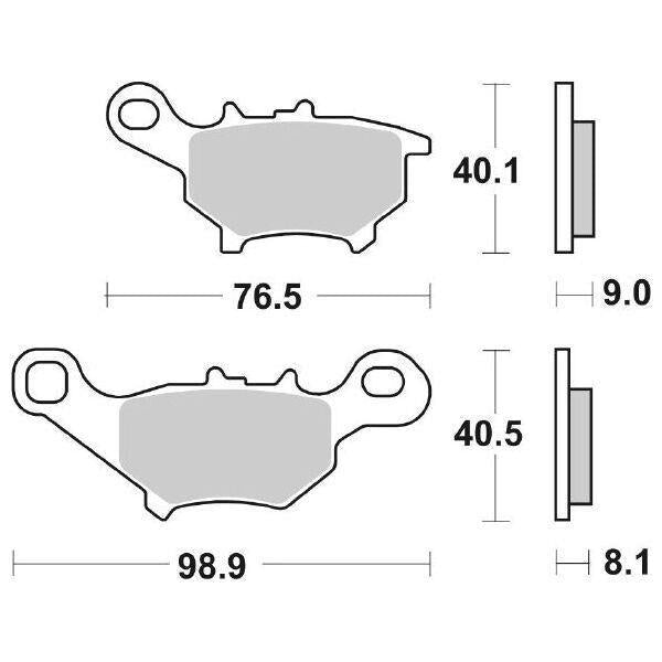 206CT SBS PASTIGLIA FRENO ANT per YAMAHA 50 CV JOG A / CV JOG R 2003-2008