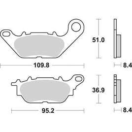 227HF SBS PASTIGLIA FRENO POST per YAMAHA 155 N MAX 2021-2022