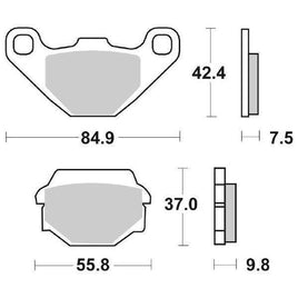 586SI SBS PASTIGLIA FRENO ANT per KTM 600 LC4 MX 4T (TYP580) 1990-1991