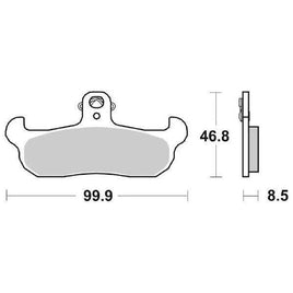 608HF SBS PASTIGLIA FRENO ANT per YAMAHA 125 TDR 1989-1993