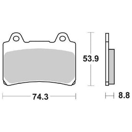 613HF SBS PASTIGLIA FRENO ANT DX o SX per YAMAHA 1200 FJ 1988-1992