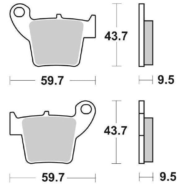777CS SBS PASTIGLIA FRENO POST per APRILIA 450 RXV 2009-2013