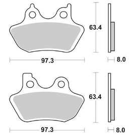 826HS SBS PASTIGLIA FRENO ANT per HARLEY DAVIDSON 1200 XLH Sportster 2000-2003