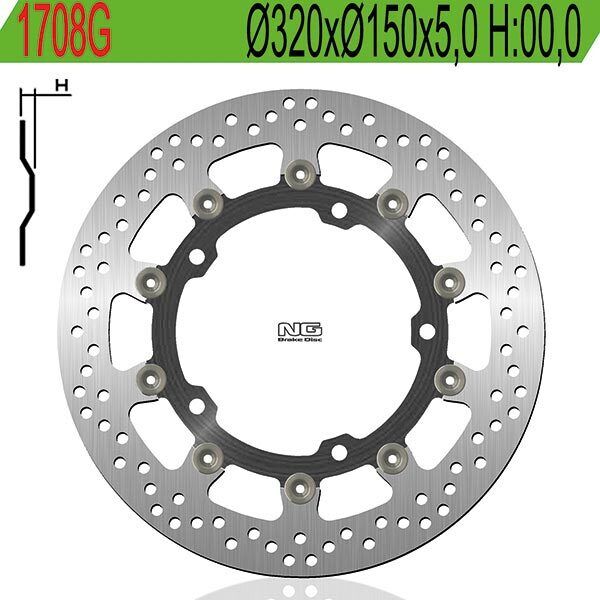 1708G NG DISCO FRENO ANT DX o SX per TRIUMPH 1215 Trophy / SE 2013-2018