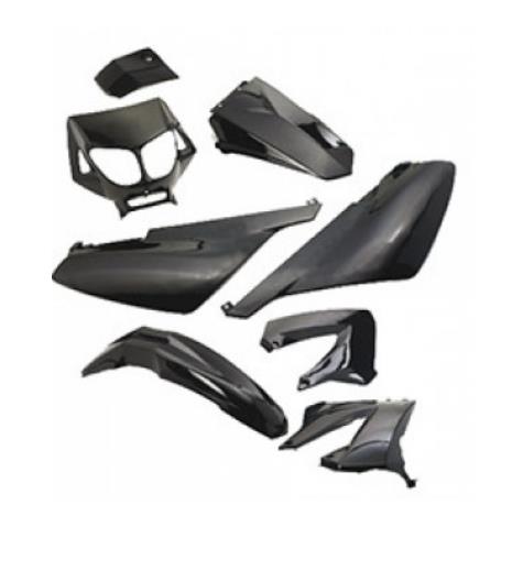 T4Tune Kit carene nere (8 pz.) per Derbi Senda 50 R DRD Racing 2004 2005