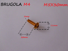 VITE IN ERGAL CARENA TESTA BOMBATA TCBEI M5X30 ORO MOTO / SCOOTER UNIVERSALE