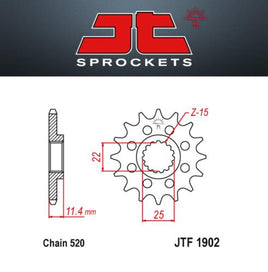 JT Pignone Acciaio 1902 Denti 16 Passo 520 per Ktm 625 SXC 03-06