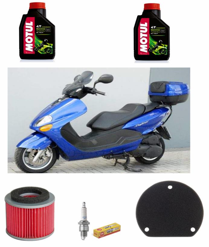 Kit REVISIONE OLIO 5000 10W40 FILTRI ARIA CANDELA MBK SKYLINER 125 1998 1999