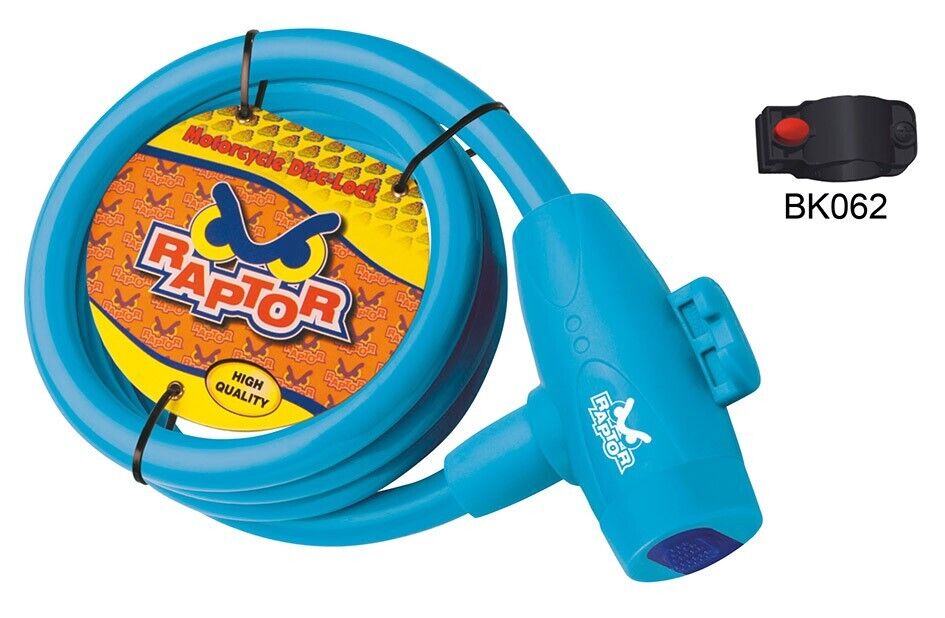 Raptor Cavo a spirale Ø 12x1500 blu Universale Moto scooter