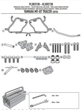 GIVI KIT Portavaligie laterale Monokey per Yamaha MT-07 Tracer 2016 - 2019