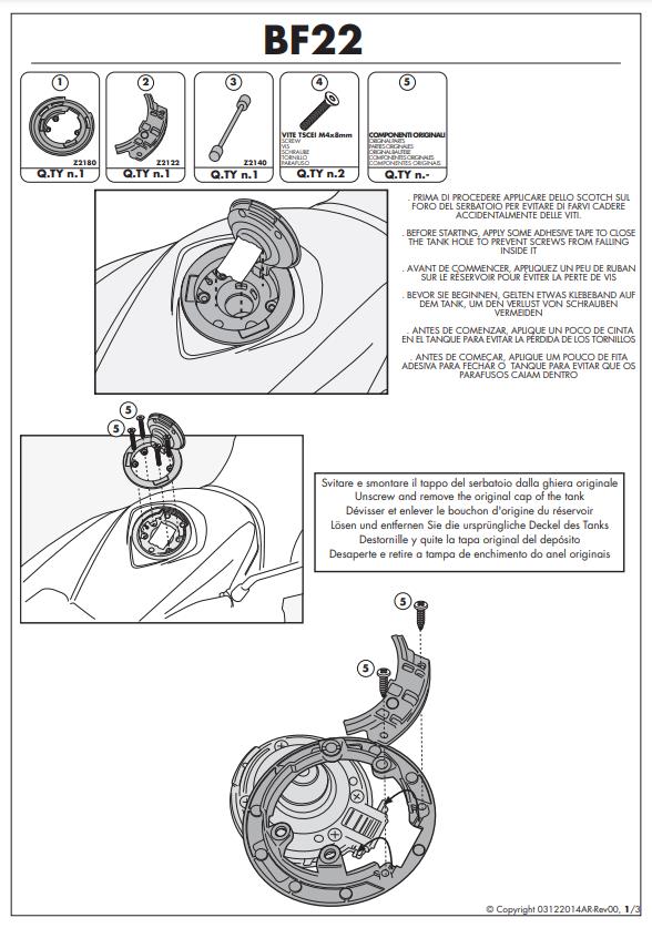 GIVI Flangia per borse da serbatoio TANKLOCK per BMW S 1200 GS 2004 - 2012