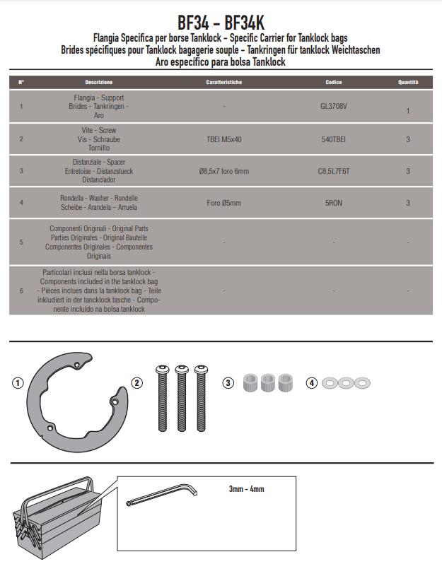 GIVI Flangia per borse da serbatoio TANKLOCK per KEEWAY RKF 125 2018 - 2023