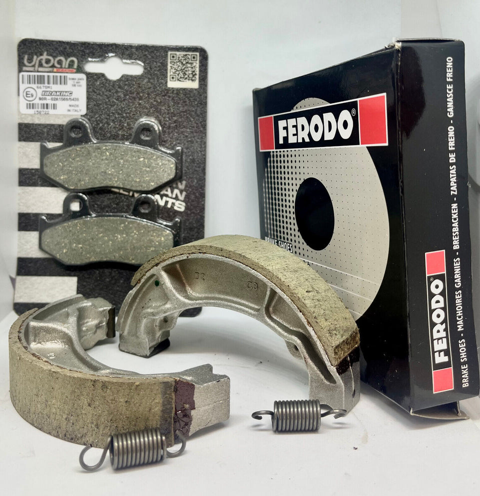 Kit Freno Ganasce Pastiglie Anteriori+Posteriori per Honda sh 125 150 2001-2008