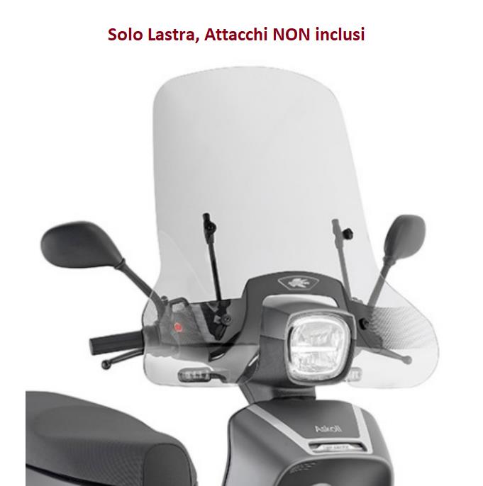 KAPPA Parabrezza Trasparente Solo Lastra 47 X 72 Cm Per Askoll NGS2 2020-2023