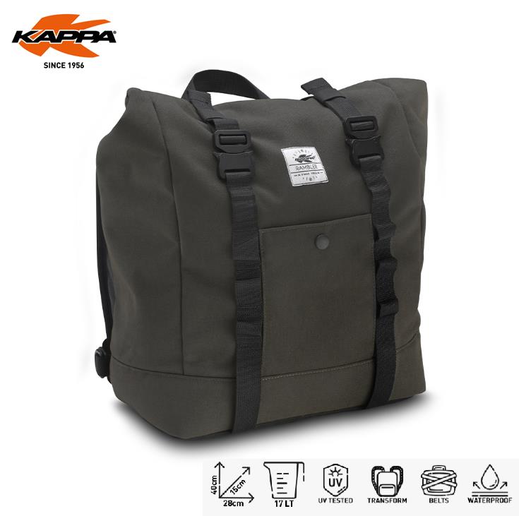 KAPPA Borsa Laterale A Zaino Rambler Eco 27 Litri Waterproof Per Moto Cinghie