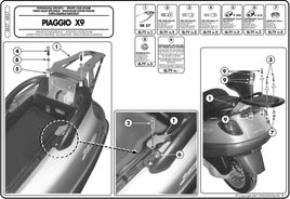 KAPPA Attacco Per Piastra Bauletto Monolock Per Piaggio X9 500 2001-2002