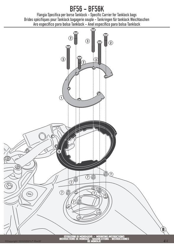KAPPA Flangia Per Borsa Da Serbatoio Tanklock Per Voge 350 AC 2023 2024