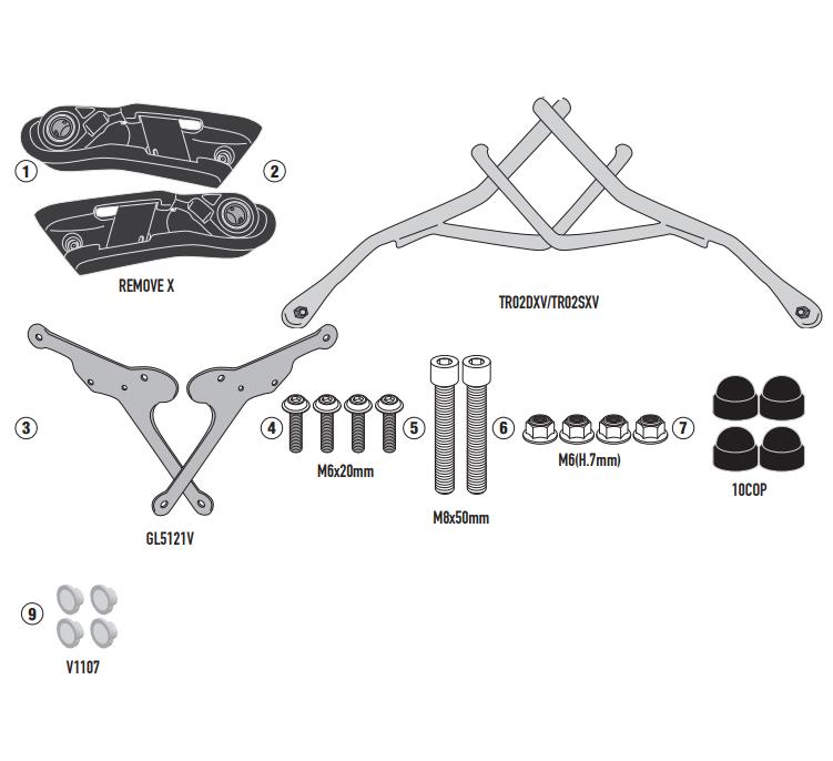 KAPPA Telaietti Lat REMOVE-X Per Borse Morb. Per Triumph Bonneville T120 2016-23