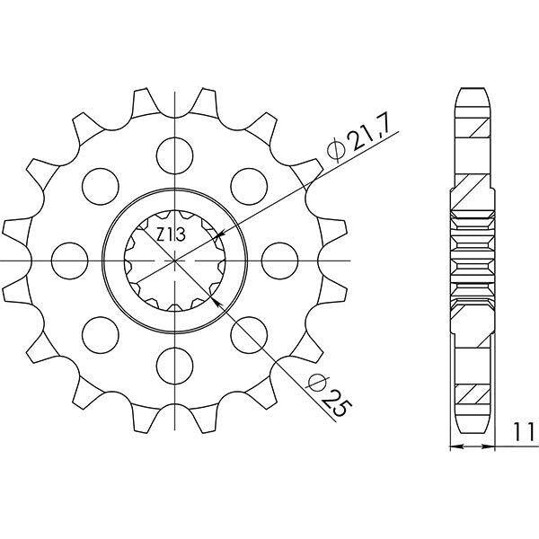 PIGNONE P530 - Z16 PER YAMAHA 600 FZ6 N / FZ6 NA ABS / FZ6 NS / FZ6 S2 2004-2008