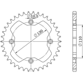 CORONA IN ACCIAIO P520 - Z38 PER HONDA 450 TRX R Sportrax 2004-2005