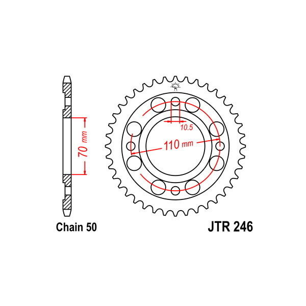 CORONA IN ACCIAIO P530 - Z36 PER HONDA 400 CB T 1978-1980