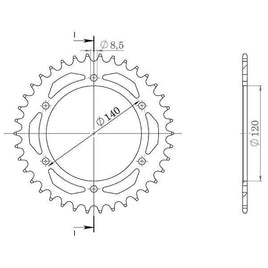 CORONA IN ACCIAIO P520 - Z38 PER HONDA 250 XL R 1984-1987