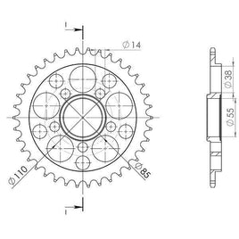 CORONA IN ALLUMINIO P520 - Z38 PER DUCATI 748 748 SPS 1998-1999