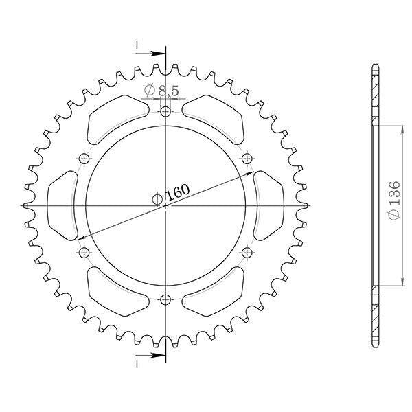 CORONA IN ALLUMINIO P520 - Z45 PER APRILIA 350 Tuareg Wind 1988-1990
