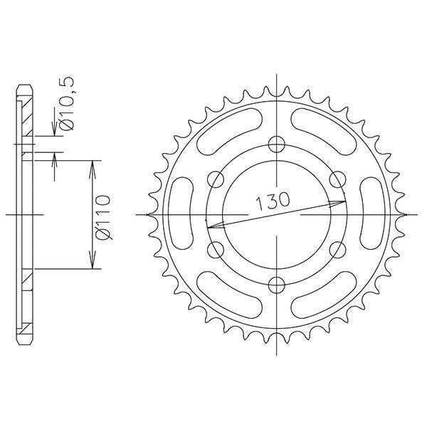CORONA IN ACCIAIO P532 - Z48 PER YAMAHA 600 YZF R6 S 2006-2006